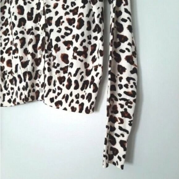 RICKI'S \ Cheetah 🐆 Button Down Cardigan Fine Knit Sweater Cardi Leopard Sz S - Picture 6 of 14